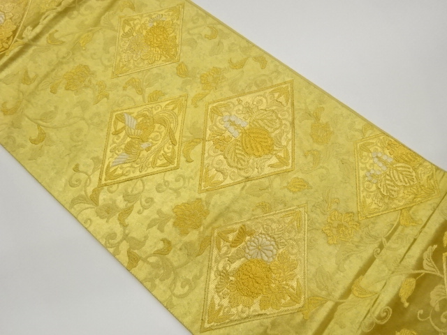 JAPANESE FUKURO OBI / WOVEN RHOMBUS & PHOENIX